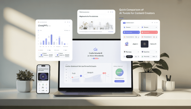 Quick Comparison of AI Tools for Content Creators